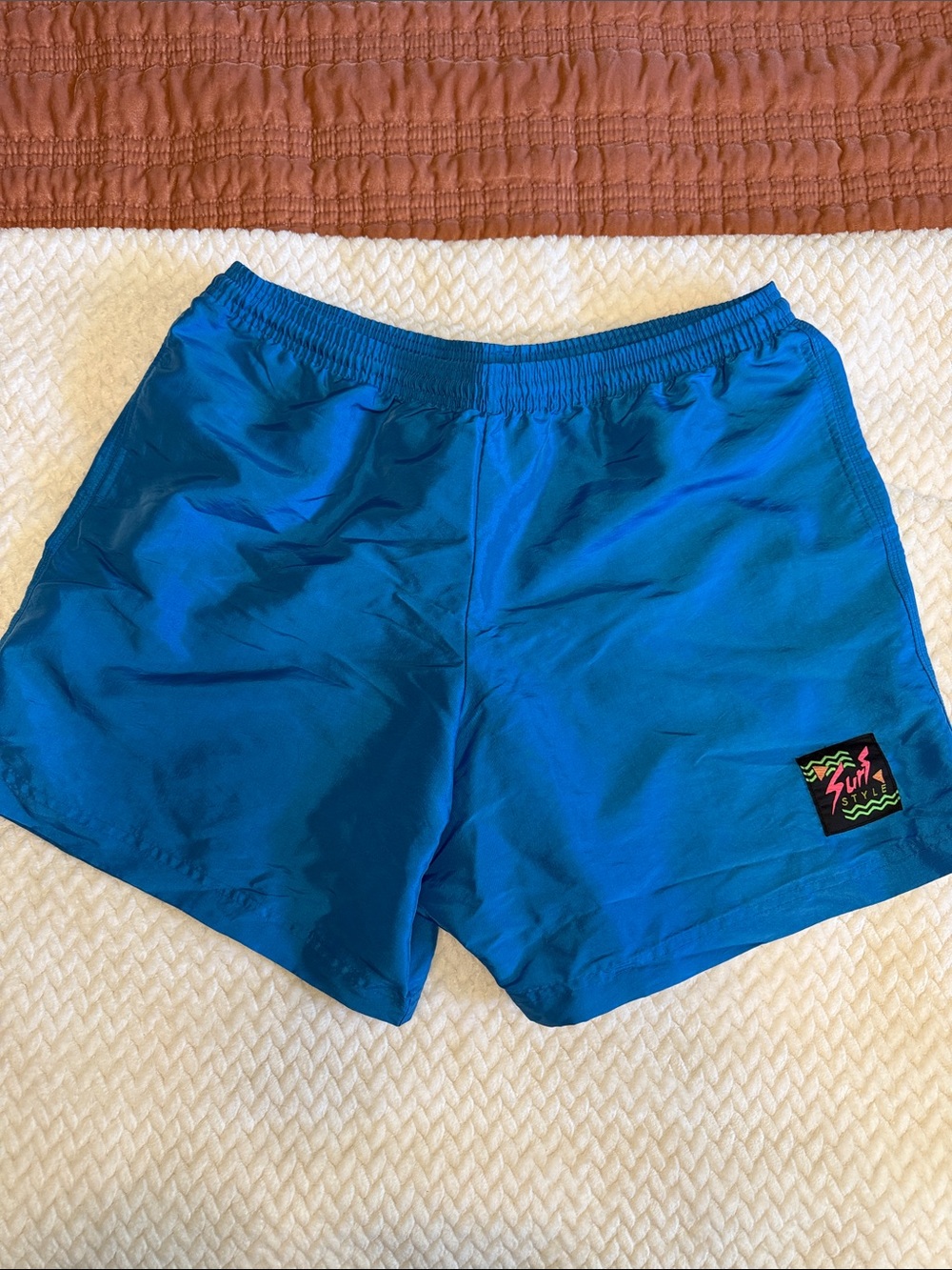 Surf Style Iridescent Interplanetary Shorts in Pacific Blue